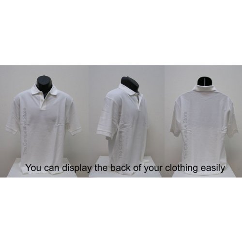 Black Male Upper Torso Mannequin Form W/ Metal Base - Countertop Display