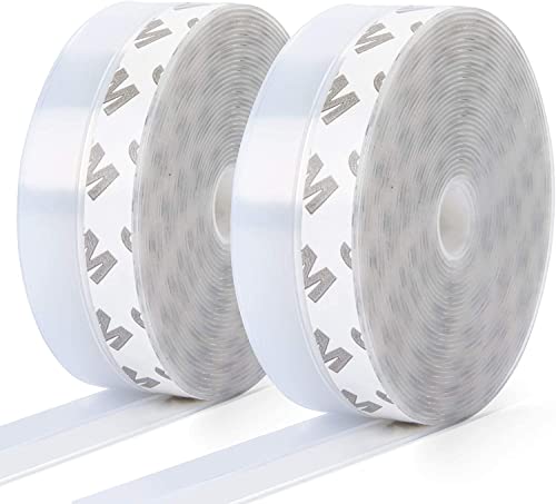 Door Strip Bottom, 8M/26FT 25MM 2PCS Silicone Seal Strip Door Bottom Sealing Strip, E-PROUSE Silicone Door Sealing Strip Self Adhesive Dustproof Weatherproof