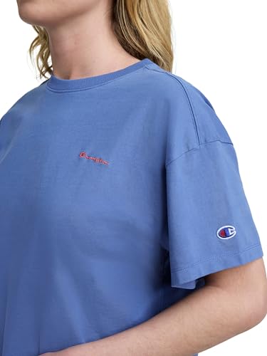Image of Champion Women's Classic Short Sleeve Graphic T-Shirt, Loose Fit, Script Logo