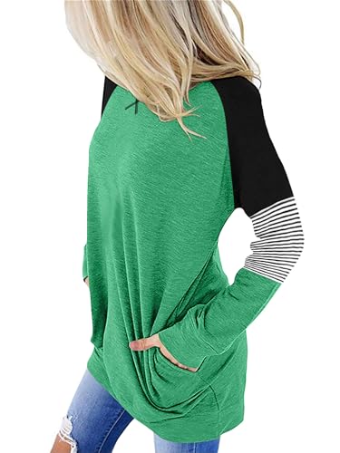 ONLYSHE Womens Crewneck Sweatshirt Casual Loose Fitting Tops Long Sleeve T Shirt