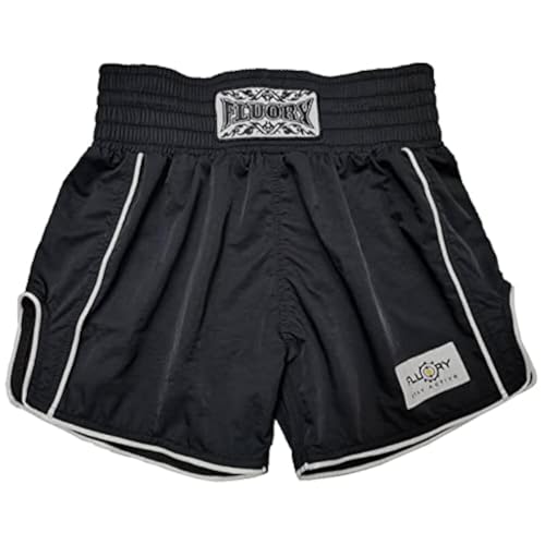 FLUORY Muay Thai Shorts Simple Stylish Boxing Shorts Soft Smooth Nylon Fighting Frapple Workout Shorts