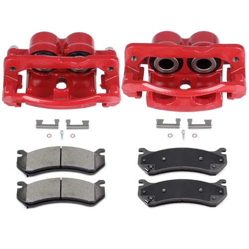 Image of SCITOO Front Left & Right Brake Kit [4] Brake Pads [2] Brake Disc Calipers w /Bracket Compatible With 2002-2006 for Cadillac for Escalade,2003-2006 for Cadillac for Escalade ESV