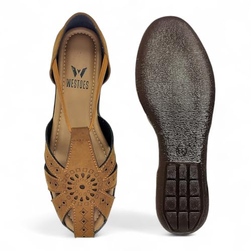 Image of Women's Flat Sole Stylish Sandal | Doctor Insole For Comfort & Durability | Arch Support | True Anti-Skid TPR Sole | Lazer Cut Design | Fashionable & Trendy (WL-04)