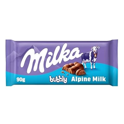 Milka Bubbly Tableta de Chocolate con Leche de los Alpes Aireado con Burbujas 90g Paquete de 6