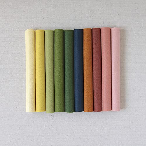 Benzie Design Wool Felt, 10 pcs 9"x12" in Fall Colors, 1 mm Thick...