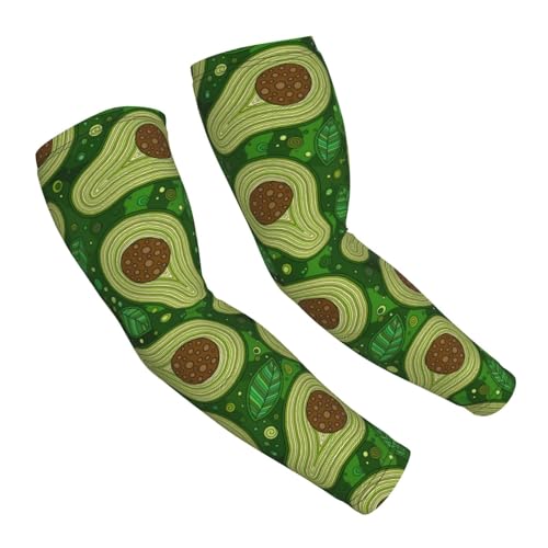 Salelf Big Colorful Avocados Arm Sleeves Cooling UV Sun Protection Sports Compression Sleeves for Men Women Golf Basketball Arm Sleeves