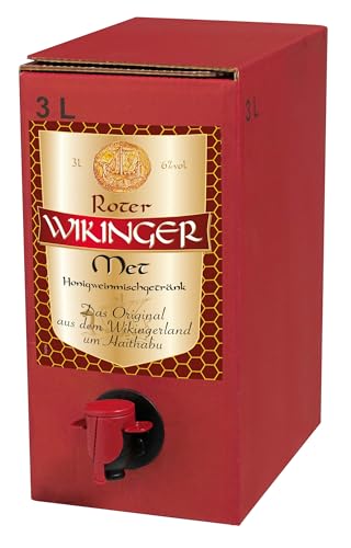 Roter Wikinger Met | 1x3L | Honigwein aus dem Wikingerland Haithabu mit Kirschsaft | fruchtig aromatisch | Das Original