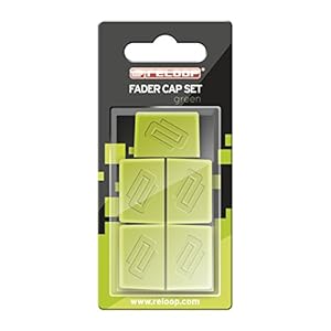 Reloop Fader Cap Set green – 5 capuchons de fader, Revêtement en caoutchouc pour une meilleure prise en main, Compatible avec la plupart des mixeurs et contrôleurs de DJ, vert