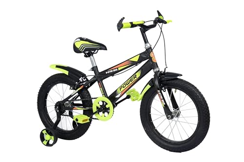 Image of NORMAN JR, Designed in Scandinavia EU Kids Bike Bicycle for Toddlers and Kids 16 Inch Fully Adjustable with Back Seat & Support for Boys and Girls Cycle for 5 to 8 Years, Leaf Green