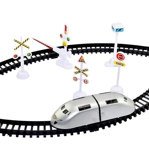 Image of Prime Railway Track Train Set with Signals Metro Train Toy for Kids Indoor /Outdoor Playing and Gifting Set (Track Train)