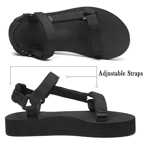 Image of Sport Walking Water Sandals for Women with Arch Support & Adjustable Straps Platform Sandals Women Height Increase