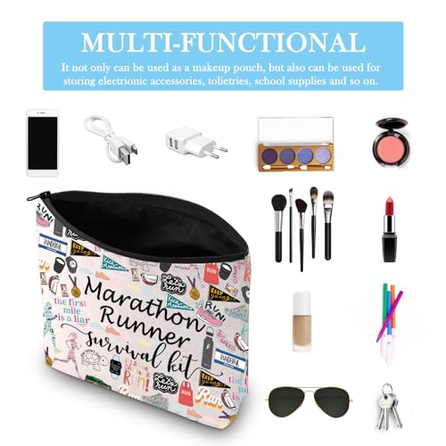 JTOUK Running Runner Gift Marathoner Gift Marathon Runner Zipper Pouch Marathon Runner Survival Kit Makeup Bag (Marathon Runner Bag EU) - Image 3