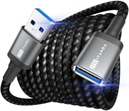 USB Extension Cable 6FT USB 3.0 Extender Type A Male to Female Cord Grey