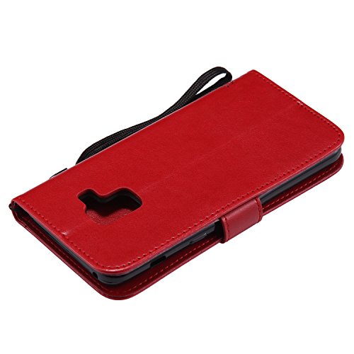 Herbests Cover Galaxy A8 2018, Custodia Galaxy A8 2018 Portafoglio, Slim Elegante Vintage PU Leather Wallet Case Copertura, Supporto di Stand e Porta Carte di Credito Cuoio Custodia - Image 6