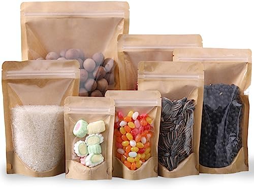 50pcs Kraft Bags With...