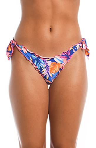 Hobie womens Cinched Back Hipster Swimsuit Bikini Bottoms, Black Peace, Love, & Daisies main image 1