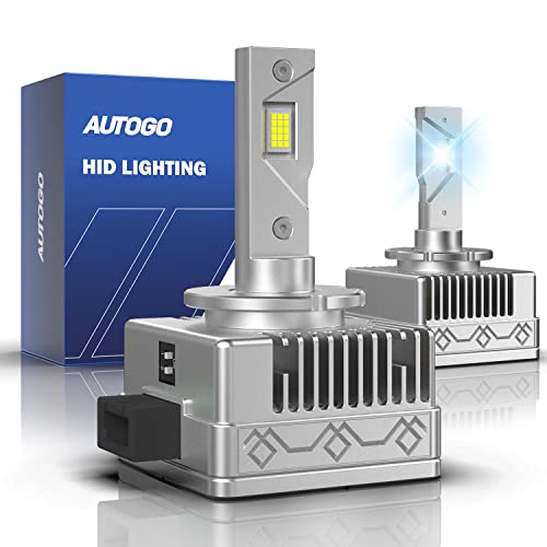 Autogo D1S Led Headlight Bulbs 6000K Bright White, 18000Lm Canbus Ready, Plug And Play To Original Hid Xenon Headlight Bulbs Replacement Conversion Kit, Pack Of 2 #TOP1