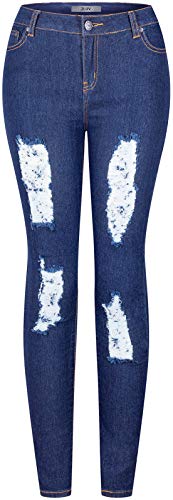 BodiLove Women's High Waist Rise 5 Pockets Skinny Comfy Jeans Zip Button Closure a4f8 Dark Denim 1