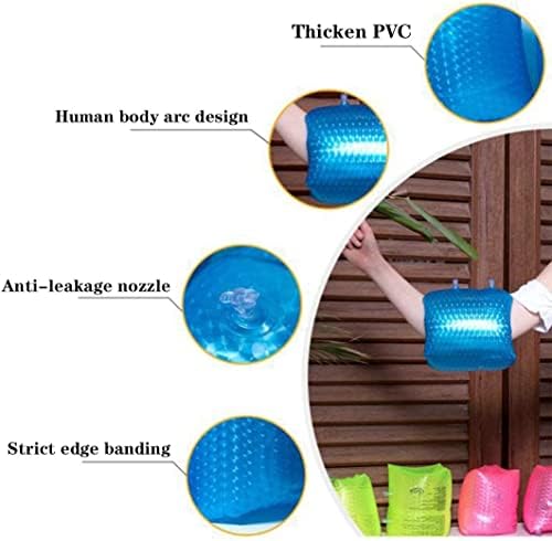 LATERN 3 Pairs Inflatable Swimming Armbands, 3 Colors PVC Swimming Float Arm Rings Inflatable Arm Bands for Kids and Adults Pool Water Swim Training Aids (20 x 17cm) - With a Air Pump