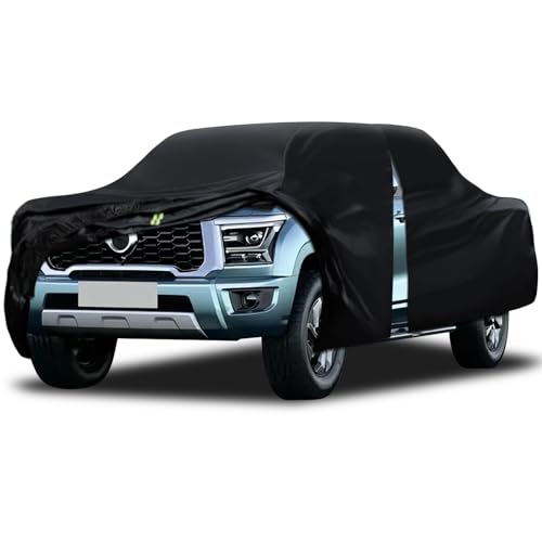 Image of Truck Cover Waterproof All Weather, 6 Layers Pickup Cover with Zipper & Cotton Fit for Toyota Tacoma, Dodge Dakota, Nissan Titan See Size Chart (T2 Fit Truck Length Up to 230 inch)