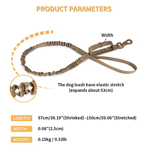 HUNTVP Guinzaglio per Cani Tattico Regolabile con