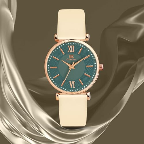 Image of IIK COLLECTION Watches for Women Round Dial |Analogue Quartz Movemnet Ladies Watch|Long Battery Life|Leather Bracelet Strap|Buckle Lock Clasp Safety Watches for Girls