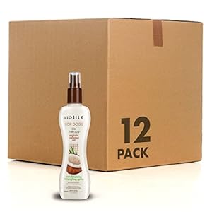 BioSilk for Dogs Silk Therapy Shampoo with Coconut Oil Coconut Dog Shampoo Conditioning Detangling Spray for Pets Dog Shampoo Spray with Natural Coconut Oil 12 Pack