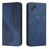 Mo-Somnus Cover per Motorola Moto G50 5G, Custodia Motorola Moto G50 5G Portafoglio, Cover Protettiva Libro Antiurto Case Flip Wallet Custodia Pelle PU con [3 Slot per Schede] [Magnetica] (Blu)