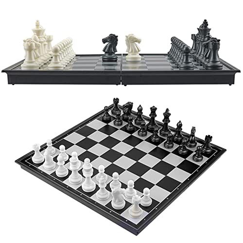 Zejlo ZJ-XQ-3IN1 Travel Chess Set 3 In 1-9.8 Inch Chess Checkers Backgammon Set Magnetic - Travel Board Games Portable Travel Games thumb #6