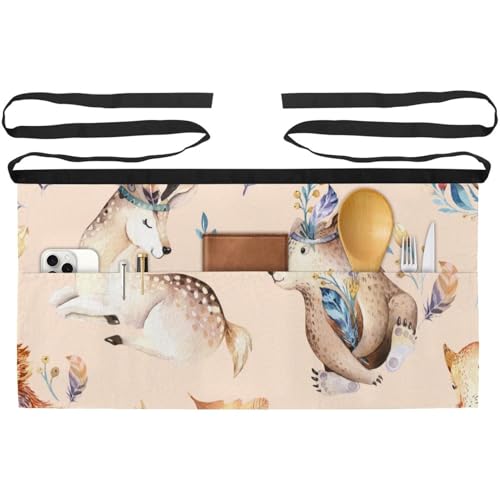 Lot de 3 tabliers courts avec 3 poches pour cuisine et bistrot