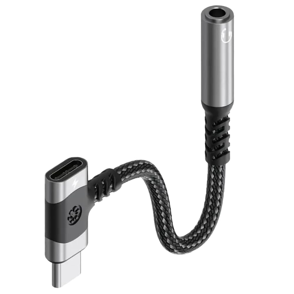 PremiumCord Adapter USB-C na Stereojack 3,5 mm + USB-C z Układem DAC, Słuchawkowy AUX, Wtyk 3.2 Typu C na Gniazdo Jack + Typu C, Kompatybilny Android I iOS, Srebrny, 10 cm