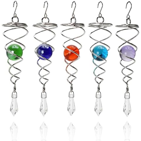 BuleVina Wind Spinner with Glass Ball Cover