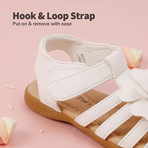 DREAM PAIRS Girls Toddler/Little Kid Closed-Toe Flower Summer Dress Sandals Shoes3