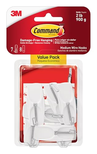 Image of Command Medium Wire Toggle Hooks, 7 Wall Hook and 8 Strips, Damage-Free Hanging with Adhesive, No Tools Great for Hanging Back to School Dorm Organizers, Holds up to 2 lb