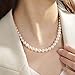 Sereney Pearl Necklaces for Women, 8mm Dainty Pearl Choker Necklaces as Handmade Bridal Necklace for Wedding, 16'' to 19.5'' Adjustable Bridal Jewelry for Her Daughter as Round White Wedding Necklaces