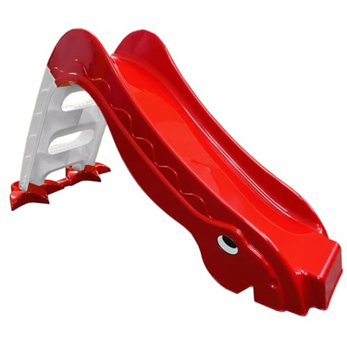 Toboggan Stable pour Enfants à Partir de 1 An - pour Bébé, Jardin et Chambre - Autonome - Bleu Gris Clair (Rouge/Gris)