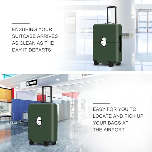 Image of Adorable Panda Bear Luggage Cover Set, Asian Animal Print Elastic Suitcase Protector, Travel Gear for China Trips, Gifts for Panda Lovers