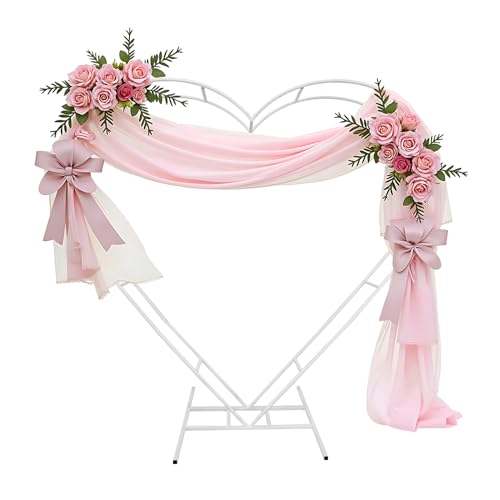 IKULE 6.6FT Metal Heart-Shaped Wedding Arch Backdrop Stand Love Arch Frame by IKULE - Used condition - US$48.72