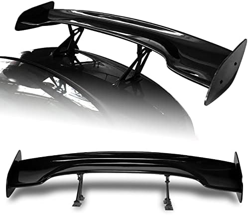 EPARTS-GOGOGO Universal 57 inch Type-3 ABS Adjustable GT Style Rear Trunk Spoiler Wing (Painted Black)