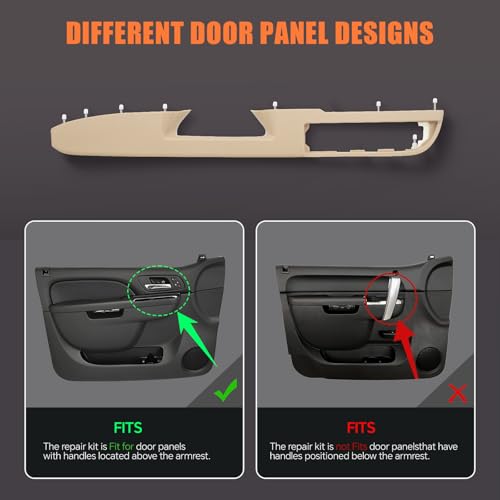 ItranMc 80995 Door Armrest Compatible with Chevy Silverado Tahoe Suburban Avalanche GMC Sierra Yukon 2010-2014 Front Left Driver Side Door Panel with Release Handle Above Arm Rest 27In-Tan by ItranMc - Image 3