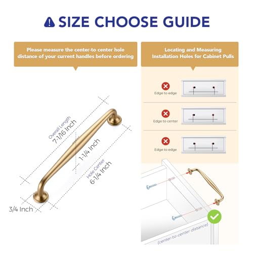 Image of Ravinte 10 Pack 6-1 /4 Inch Champagne Bronze Kitchen Cabinet Handles Solid Zinc Alloy Cabinet Pulls Cupboard & Drawer Handles