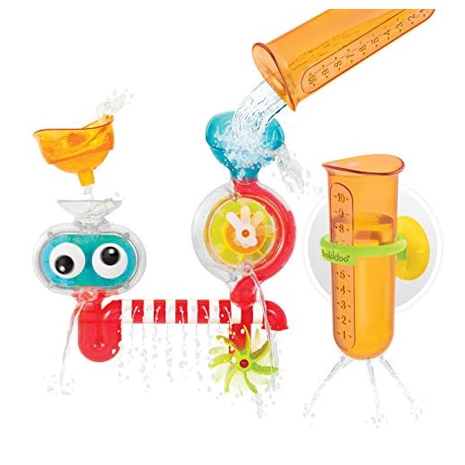 Yookidoo Baby Toddler Bath Toy (Ages 1-3) Spinning Gears & Rotating Googly Eyes - Mold Free Suction Cups Attach to Any Bath Tub or Shower - Spin N Sprinkle Water Lab - Great for Boys, Girls, & Kids