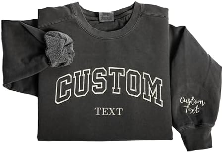 Custom Embroidered Hoodie & Sweatshirt, Unisex Personalized Embroidered Sweatshirt, Custom Text Letters Hoodies, Customized Embroidery Shirt, Gift for Christmas (Front)