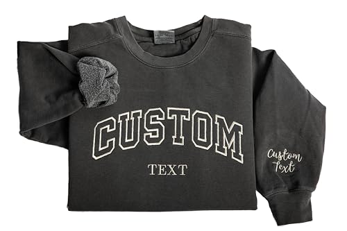 Custom Embroidered Hoodie & Sweatshirt, Unisex Personalized Embroidered Sweatshirt, Custom Text...