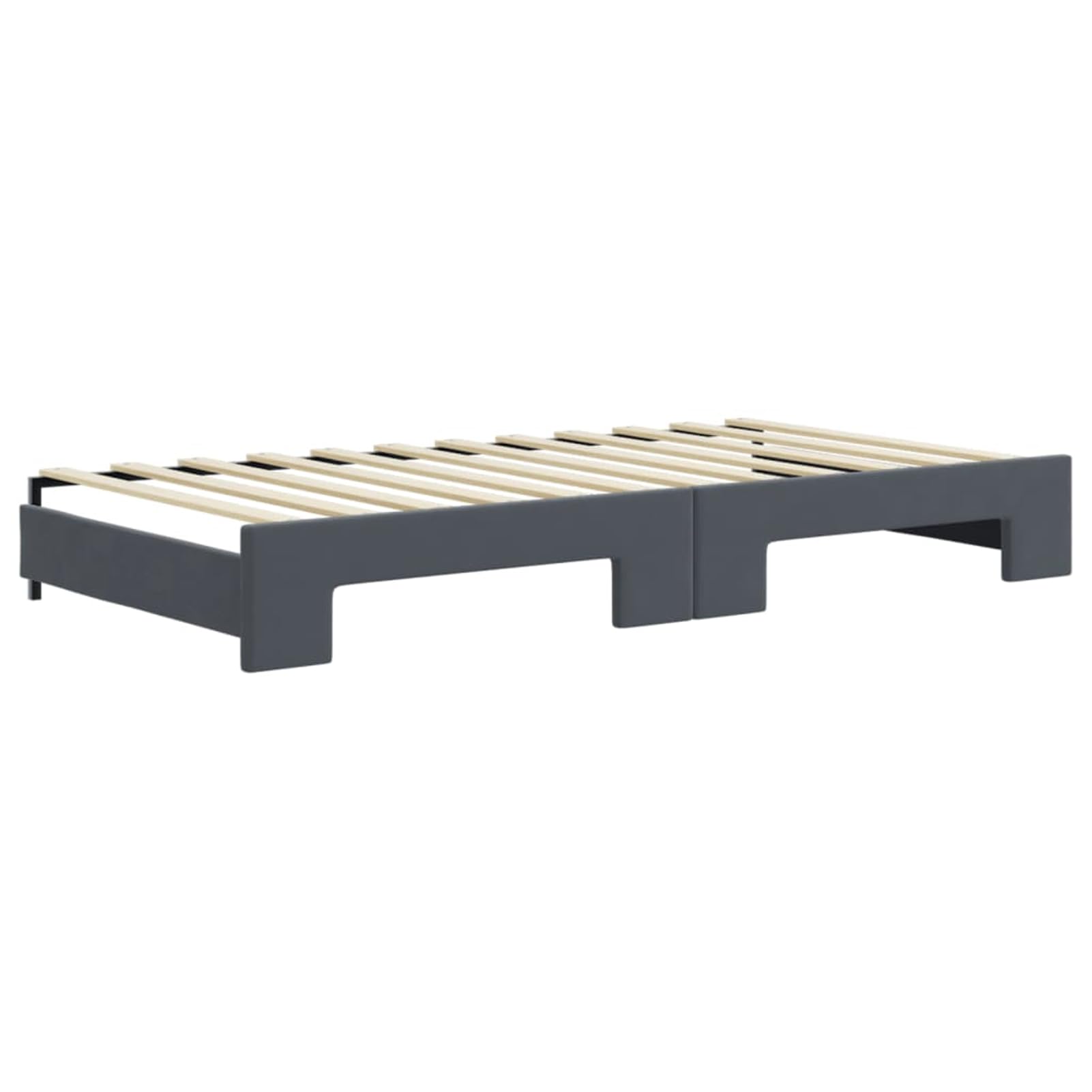 ATOMSTACK MAKER Divano letto pieghevole 2 in 1 con 2 cassetti portaoggetti, rivestito in velluto grigio scuro, 223 x 110 x 75 cm, ideale per gli ospiti, materassi non inclusi