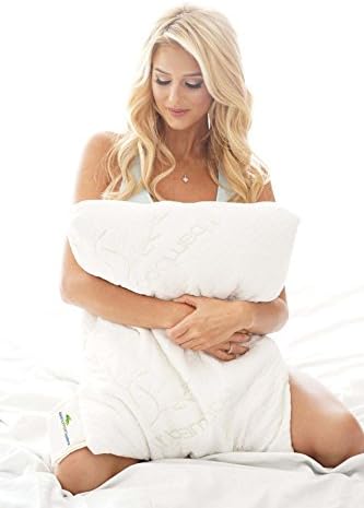Woosa Premium Adjustable Queen Gel Shredded Memory Foam Pillow with Cooling + Washable Hypoallergenic Bamboo Removable Cover - Orthopedic Neck Support for Home and Hotel Collection