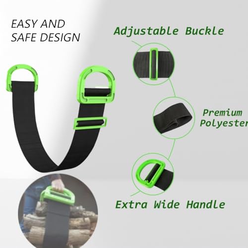 Adjustable Moving Straps Support up to 400lbs, Hand-held for Furniture, Boxes, Firewood, Appliance, Benches, 1 Pack