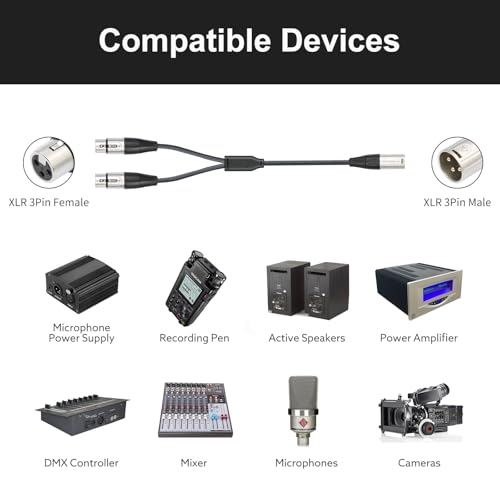 Câbles XLR Y symétriques Devianl pour doubler le signal audio sans interférence
