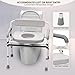 Adjustable Medical Bedside Commode Chair with Padded Backrest, Arm Support, Height Adjustable，Gray