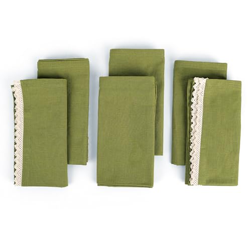 Image of FINGERCRAFT Kitchen Cloth 100% Soft High GSM Cotton Fabric Kitchen Towel, 20 x 30 Inches Perfect Size for Kitchen Uses, Set of 6, Multipurpose Use as Dish Towel, Bar Towel (Olive)